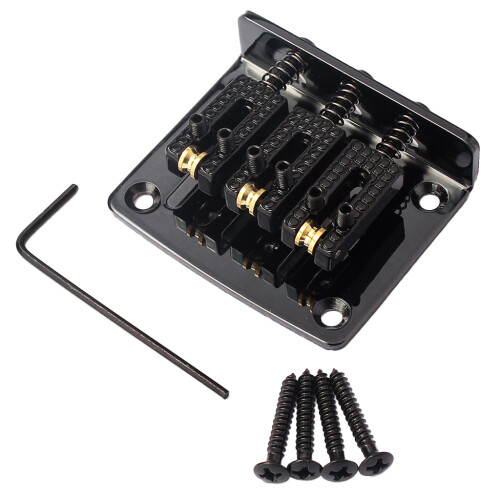 Cigar Box Guitar Parts 3 String Black Hard-tail Adjustable Bridge 2