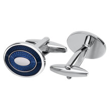 Blue Business Style Oval Shape Cufflinks Studs for Groomsmen Coat Suit