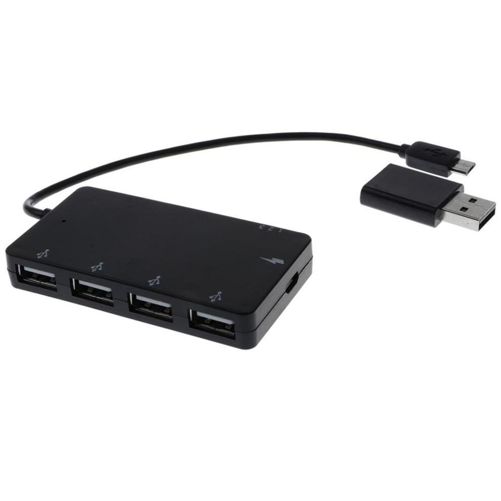 4 Port Micro Usb Otg Hub Host Charging Cable Adapter Card Reader For A 6901423068421