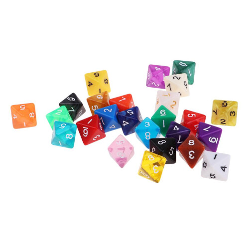 D8 Polyhedral Dice 8-Side TRPG Dice Acrylic for   Game 25x 2