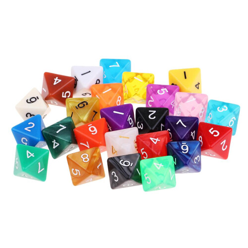 D8 Polyhedral Dice 8-Side TRPG Dice Acrylic for   Game 25x 1