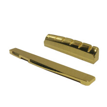 1 Set Brass Acoustic Guitar Saddle&Nut Slotted for 6 String Folk Guita