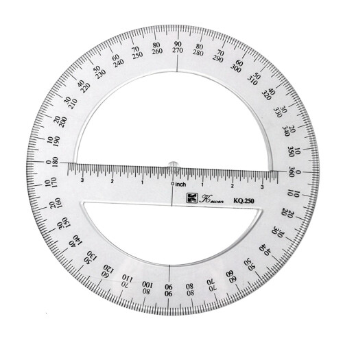 360 Degree Protractor Arm Ruler Math Rule Gauge Geometry Circle for St