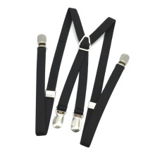 Men X Back Suspender Adjustable Strap Non-slip 4 Clips Trousers Pants