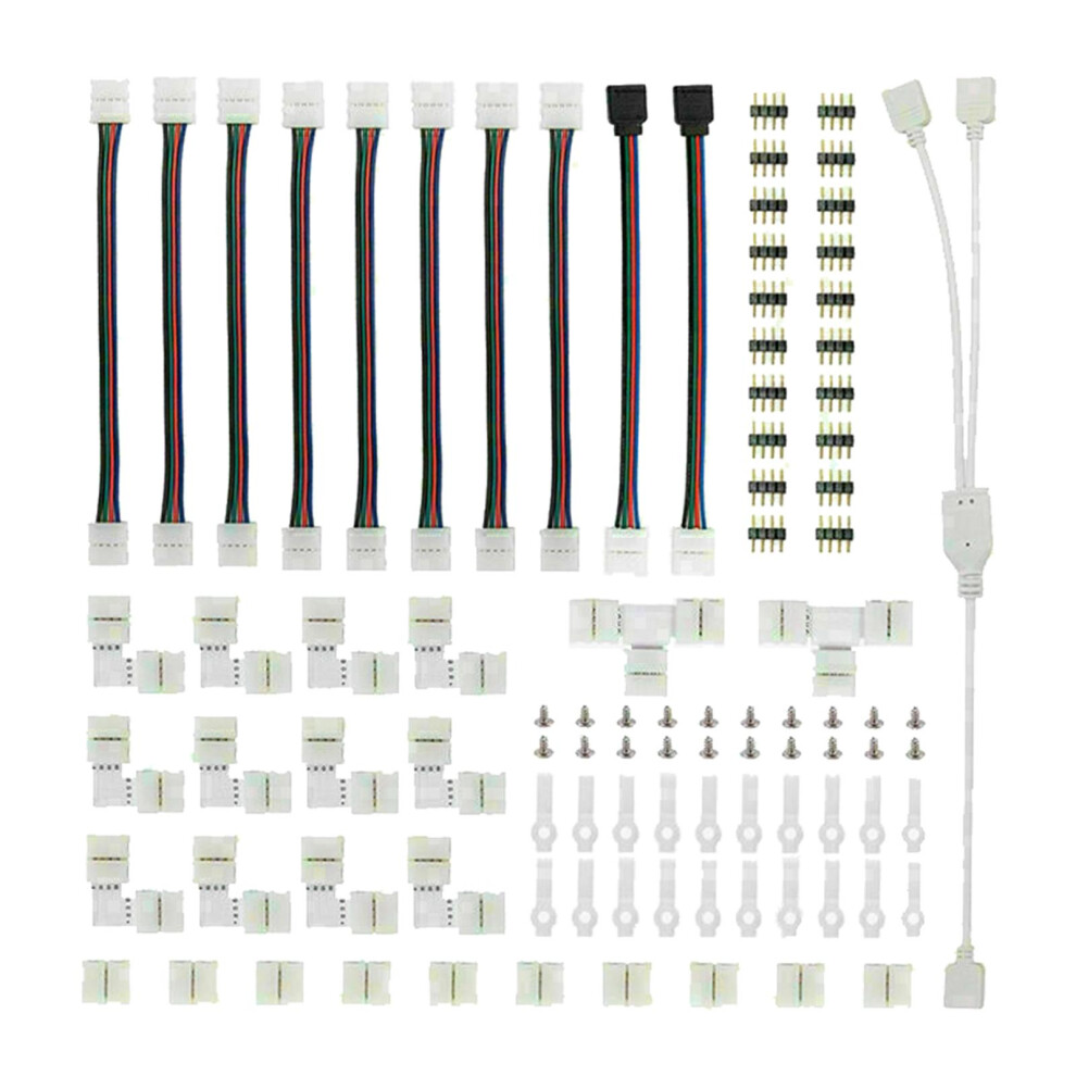 95Pcs 4-Pin Strip Connector For 10Mm 5050 Smd Rgb Led Strip Light L/T 6901423071605