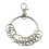 Large Round Alloy Key Chain Keyring Holder Silver 1