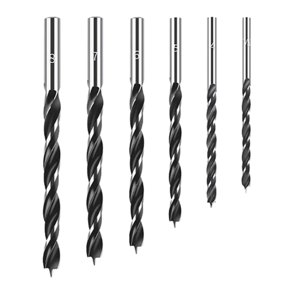 6X Brad Point Drill Bit Round Shank Countersink Drill Bits For Carpent 6901423076723