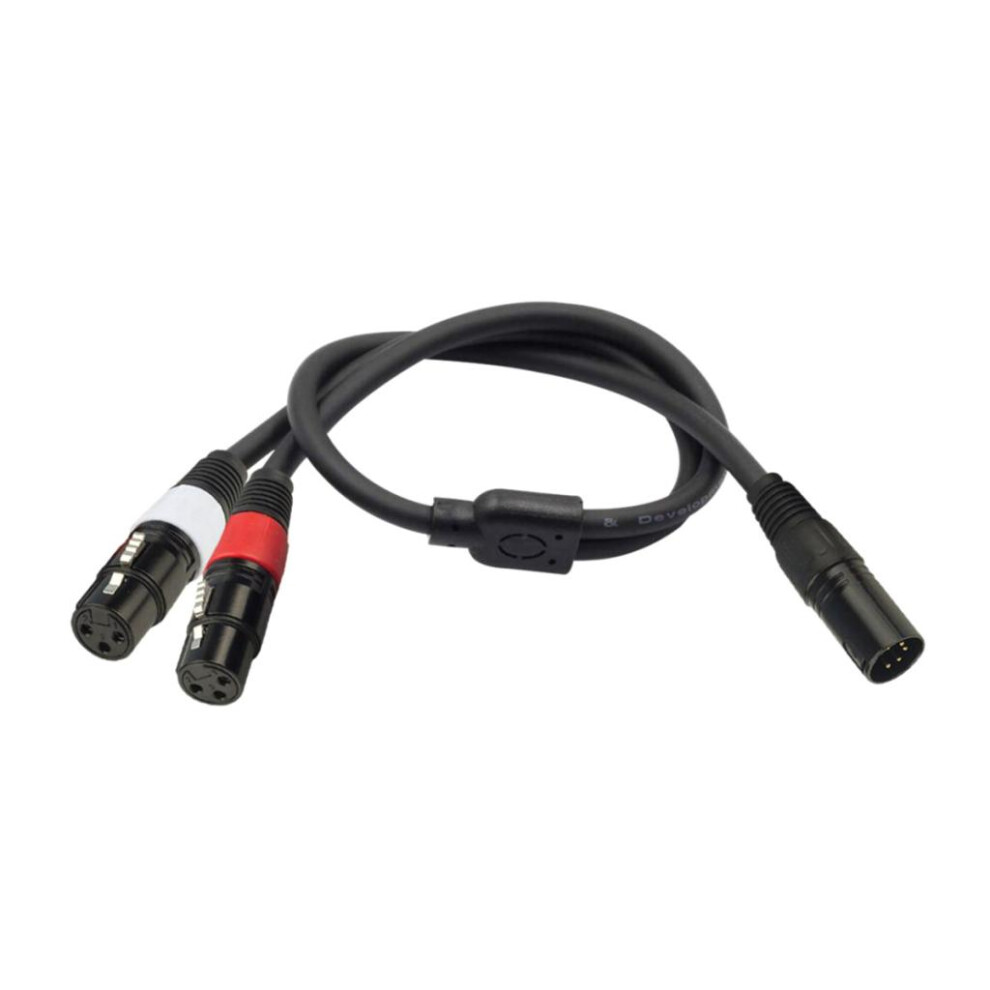 Xlr 5Pin Male To Dual 3Pin Female 2Ch Camera Audio Cable Cord Xlr Plug 6901423061675