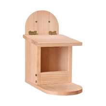 Wooden Squirrel Feeder Box Durable Feeding Station for Backyard Funny