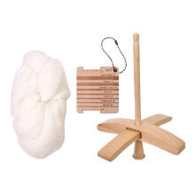 Turkish Drop Spindle Wooden Removable for Hand Spinning DIY Projects C