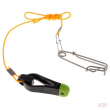 20pcs Power Grip Plus Release Clip Downrigger with 17" Leader Long Lin