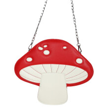 PU Leather Mushroom Shape Shoulder Bag Tote for School Ladies Women