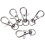 5 Pack 5/16 In Lobster Ring Swivel Trigger Snap Hooks Silver 3