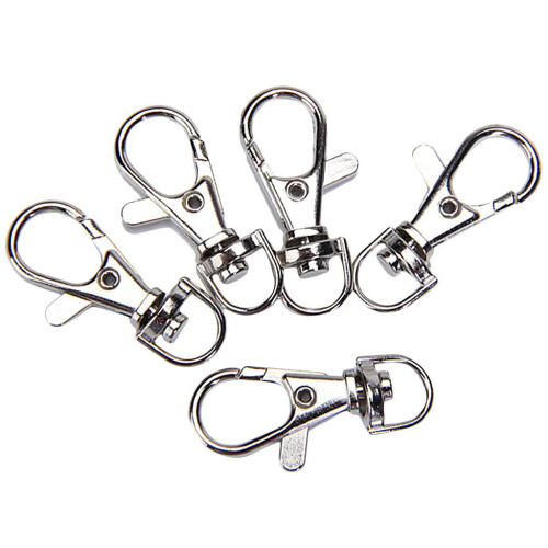 5 Pack 5/16 In Lobster Ring Swivel Trigger Snap Hooks Silver 2