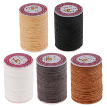 5 Pieces 130 Meters 0.5mm Round Polyester Waxed Threads Sewing Stitchi