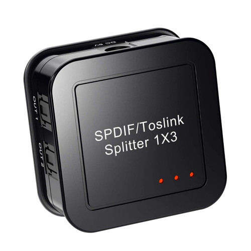 Digital Optical Audio Splitter Digital Fiber Optic Audio Divider UK 2