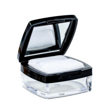 Travel Portable Loose Powder Container Holder with Sponge Mirror and S