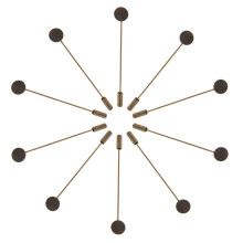 10 Piece 1cm Blank Tray Glue On Pad Lapel Stick Needle Pin DIY Finding
