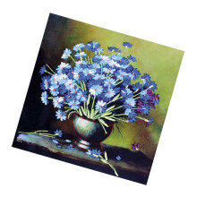 Ribbon Embroidery Kit For Beginner Blue Daisy Pattern DIY Home Wall De