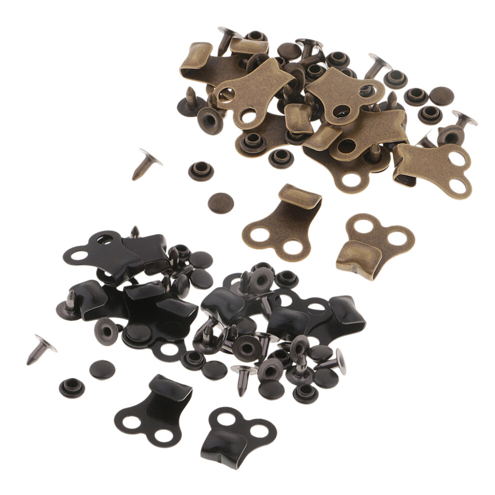 20 Sets Boot Lace Hooks Lace Fittings Rivets For Hiking Camping Black 6901423080065