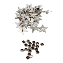 20pcs 19mm Antique Silver Star Shaped Rivets Stud Snap Buttons