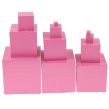 Pink Tower Wooden Cubes Stacking Building Blocks Montessori Educationa