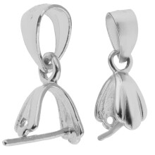 925 Sterling Silver Pinch Clip Bail Clasp Charm Bead Pendant Connector