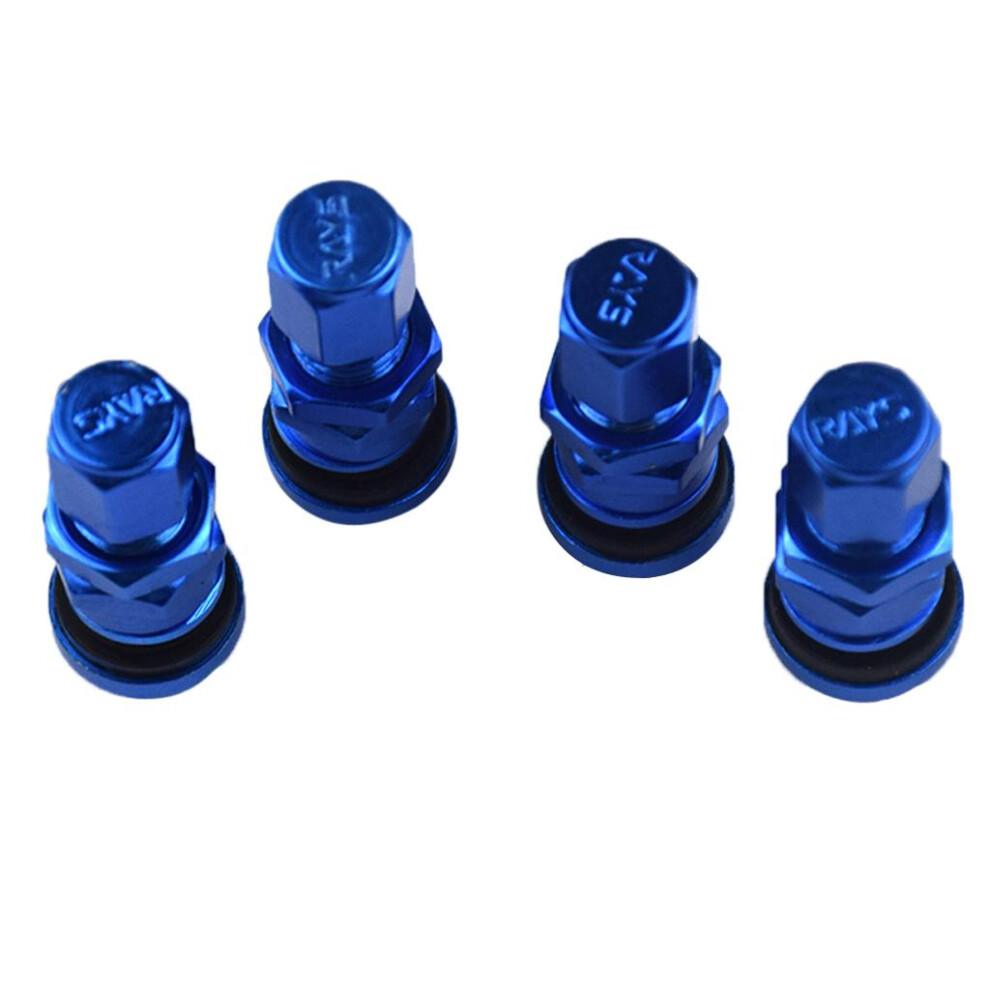 4X Aluminum Bolt-In Car Tubeless Wheel Tire Valve Stem With Dust Cap Light 6901423095205