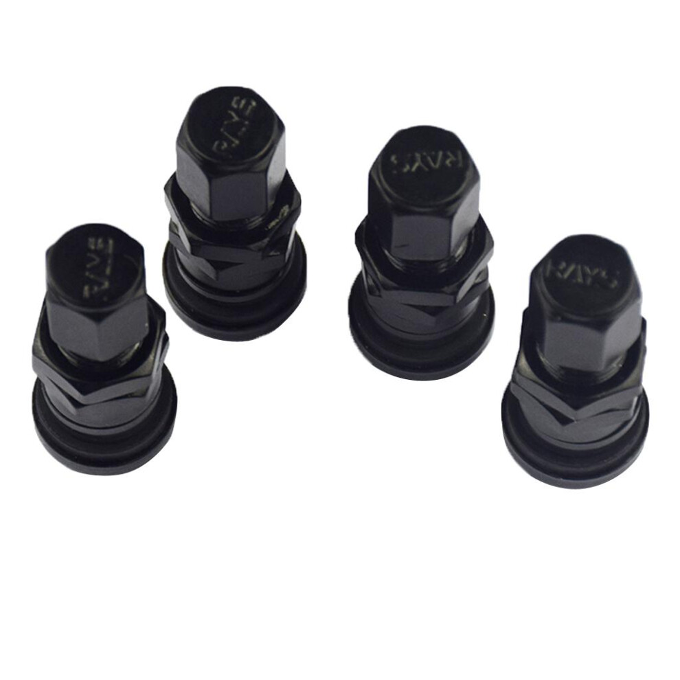 4X Aluminum Bolt-In Car Tubeless Wheel Tire Valve Stem With Dust Cap Light 6901423095199