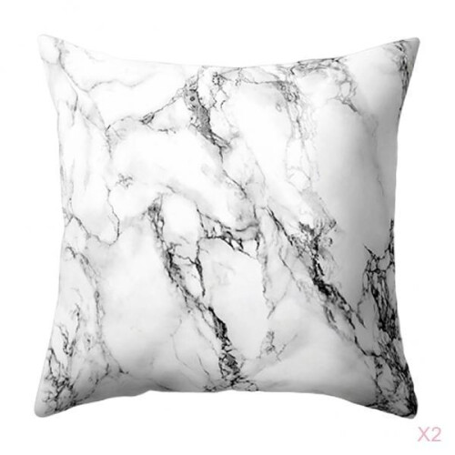 2x Marble Patten Square Sofa Cushion Covers for Car Sofa Couch 18x18"