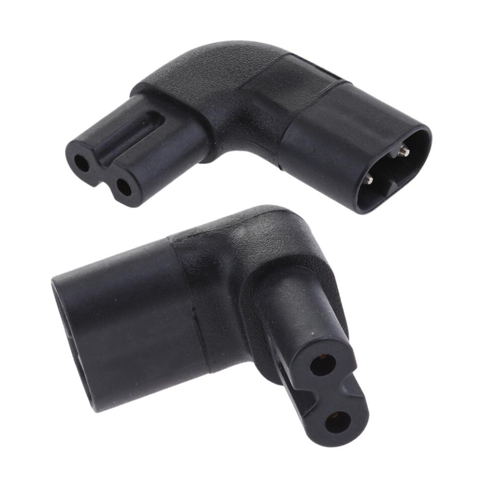 2Pcs Iec320 C7 To C8 Right Angle 90 Degree Angled Ac Power Adapter Ext 6901423103771