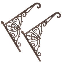 2pcs Antique Vintage Style Heavy Duty Cast Iron Shelf Bracket Wall Mou