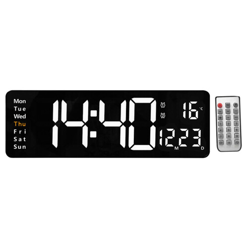 Large Digital Wall Clock Modern Temperature Timekeeping Clocks Home De