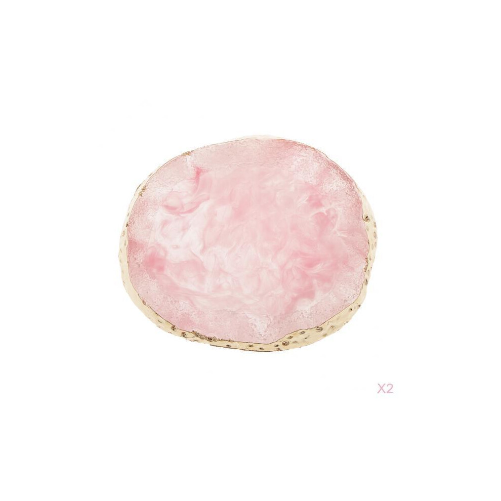 2x Resin Imitation agate nail art Palette drink coaster cup mat decors