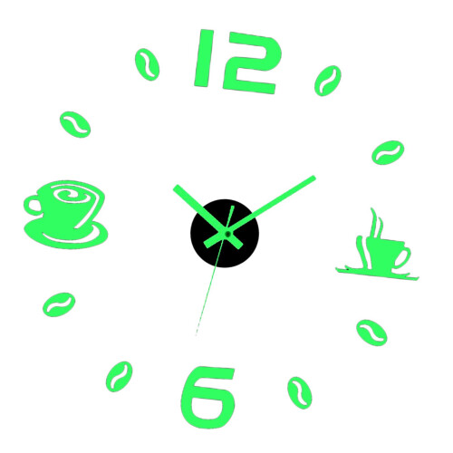 Frameless DIY Wall Quiet Clock 3D Mirror Sticker Decoration for Kitche