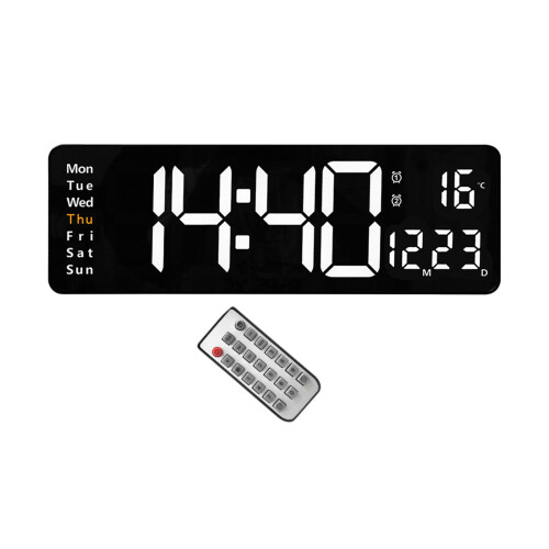 Large Digital Wall Clock Modern Temperature Timekeeping Clocks Home De 1
