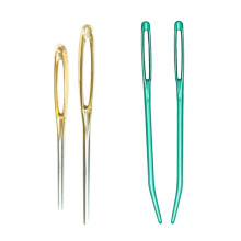 2pcs Bent Tip Tapestry Needles + 2pcs Blunt Needles Large-eye Sewing N