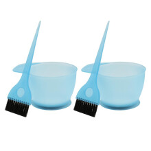 2 Sets Salon Hair Color Dye Bowl Brush Set Hairdressing Tint Bleach To