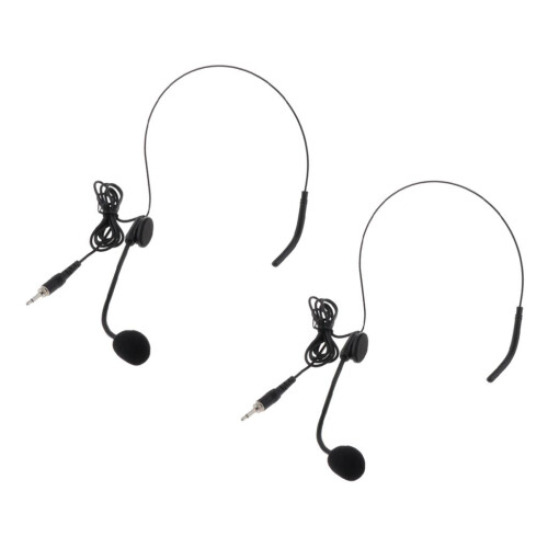 2pcs Microphone Headset 1/8" (3.5mm) for Speakers Bodypack Transmitter 1