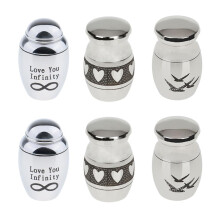 6 Pieces Mixed Stainless Steel Cremation Urn Ash Memorial Container Pe