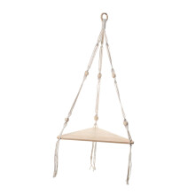Macrame Hanging Shelf Rack Corner Shelf Floating Shelf White for Books