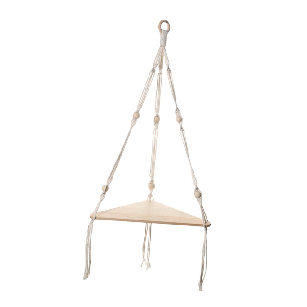 Macrame Hanging Shelf Rack Corner Shelf Floating Shelf White For Books 6901423112612