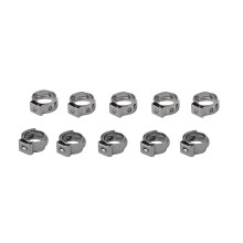 10 Pieces Single Ear Stainless Steel Hydraulic Fuel Hose Clamps 8.8mm-