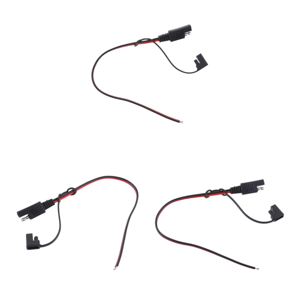 3Pcs Sae Power 300Mm 10A 18Awg Extension Cable Plug For Car Solar Pane 6901423101111