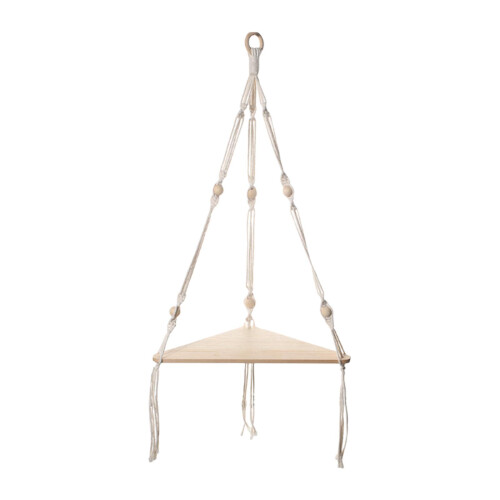 Macrame Hanging Shelf Rack Corner Shelf Floating Shelf White for Books 1