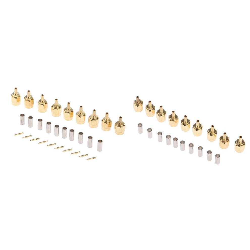 20Pieces Connector Sma Male Plug Pin Crimp For Rg316 Lmr100 Rg174 Rf C 6901423100695
