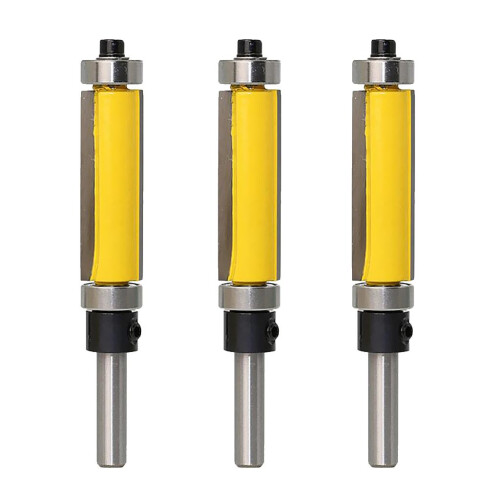 3 Pieces Solid Carbide Flush Trim Top Bottom Bearing Router Bit 38mm Y 2