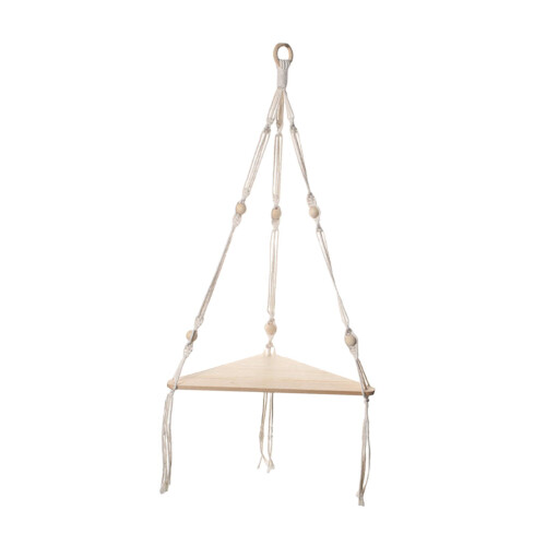 Macrame Hanging Shelf Rack Corner Shelf Floating Shelf White for Books 2