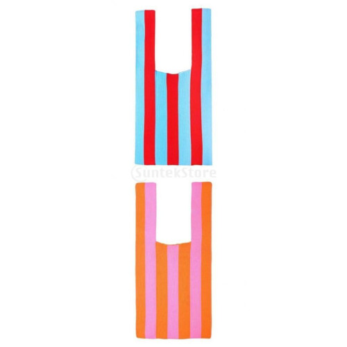 2x Stripe Pattern Lady Shoulder Bag Hand Bag Women