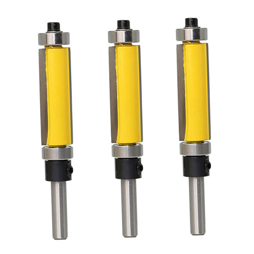 3 Pieces Solid Carbide Flush Trim Top Bottom Bearing Router Bit 38mm Y 1